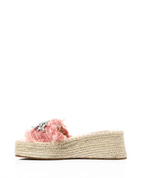 FAN-DJTV-013 Strassy Mid Heel Wedge Slipper