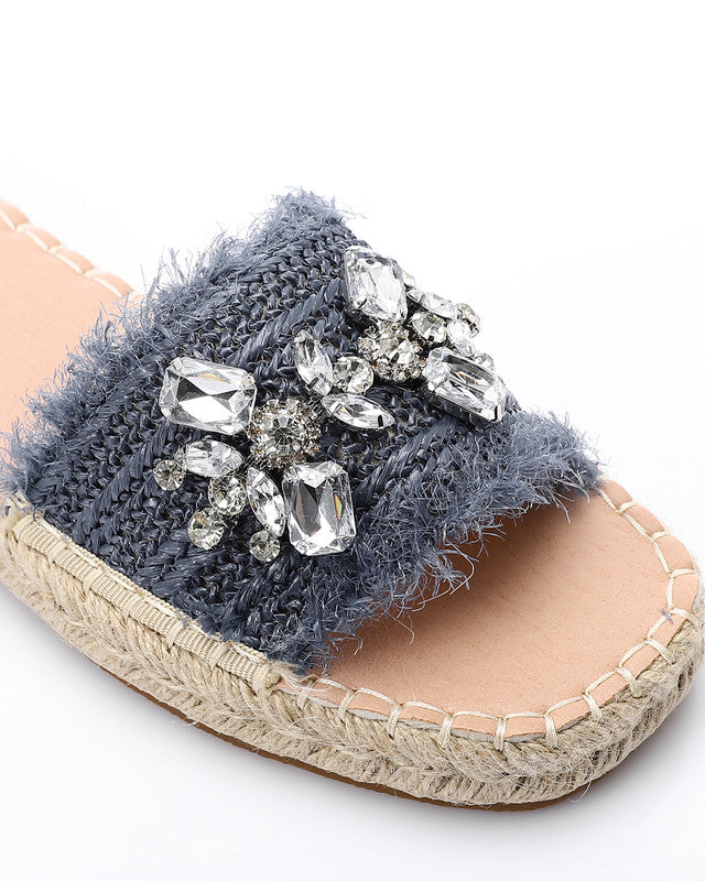 FAN-DJTV-014 Crystal Fringe Espadrille