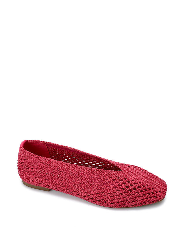 FAN-DJTV-018 Knitted Semi Square Flat Shoes