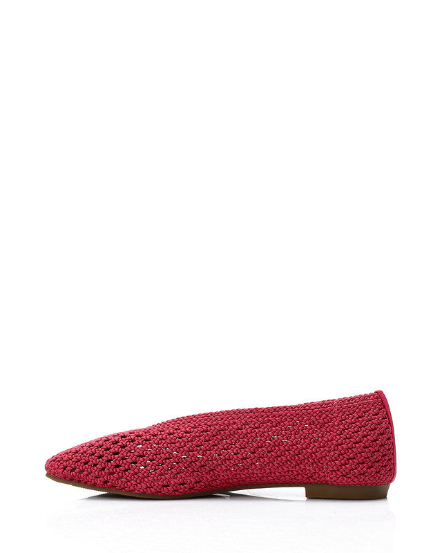 FAN-DJTV-018 Knitted Semi Square Flat Shoes