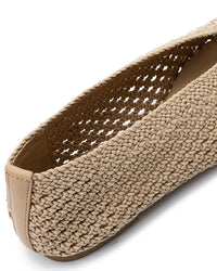 FAN-DJTV-018 Knitted Semi Square Flat Shoes