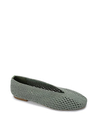 FAN-DJTV-018 Knitted Semi Square Flat Shoes