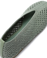 FAN-DJTV-018 Knitted Semi Square Flat Shoes