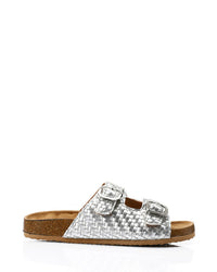 FAN-DJTV-019 Intrecciato Double Buckles Gold Slipper