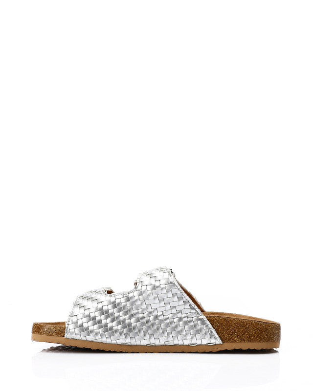 FAN-DJTV-019 Intrecciato Double Buckles Gold Slipper