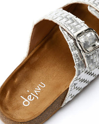 FAN-DJTV-019 Intrecciato Double Buckles Gold Slipper