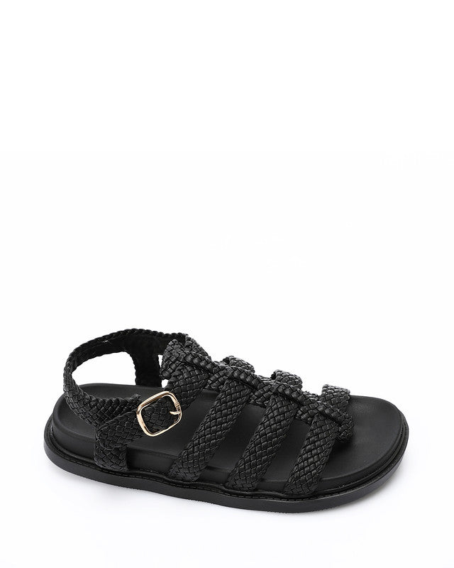FAN-DJTV-021 Intrecciato Cage Flat Sandal