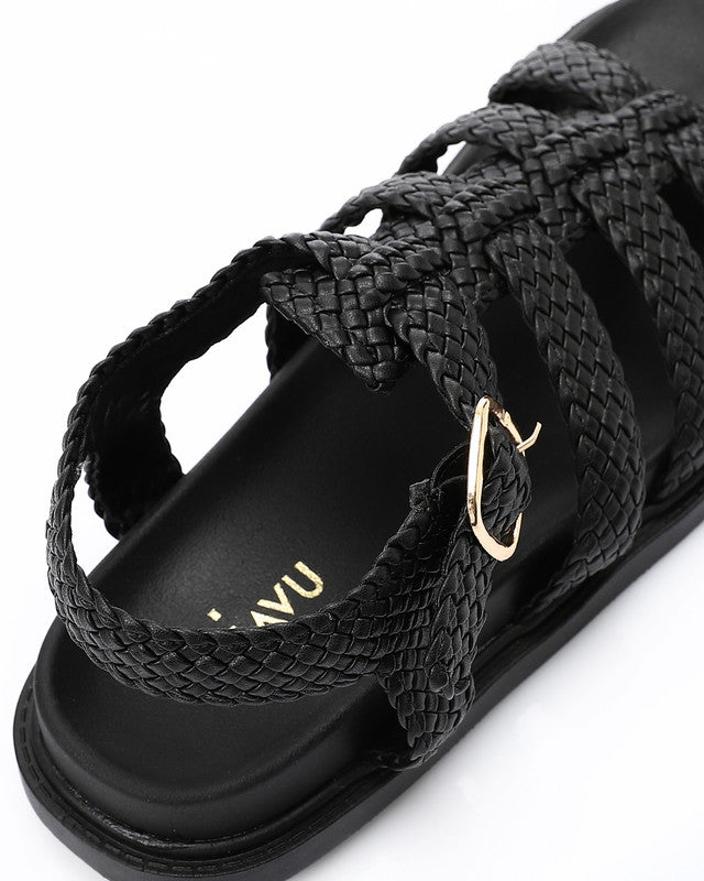 FAN-DJTV-021 Intrecciato Cage Flat Sandal