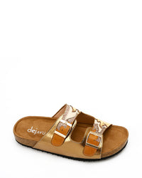 FAN-DJTV-022 Gold Stitched Pattern Slipper