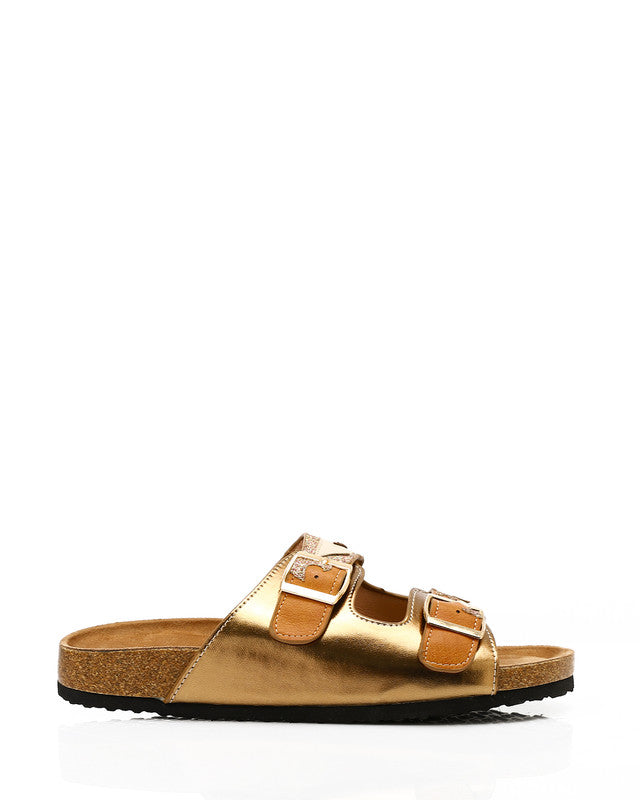 FAN-DJTV-022 Gold Stitched Pattern Slipper