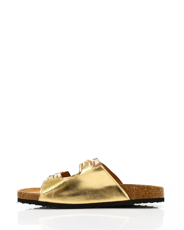 FAN-DJTV-022 Gold Stitched Pattern Slipper