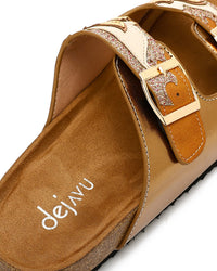 FAN-DJTV-022 Gold Stitched Pattern Slipper