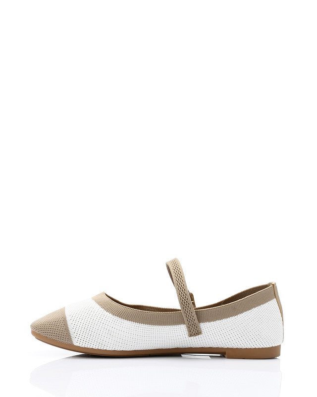 FAN-DJTV-023 Oval Toe Shap Textile Flat Shoes