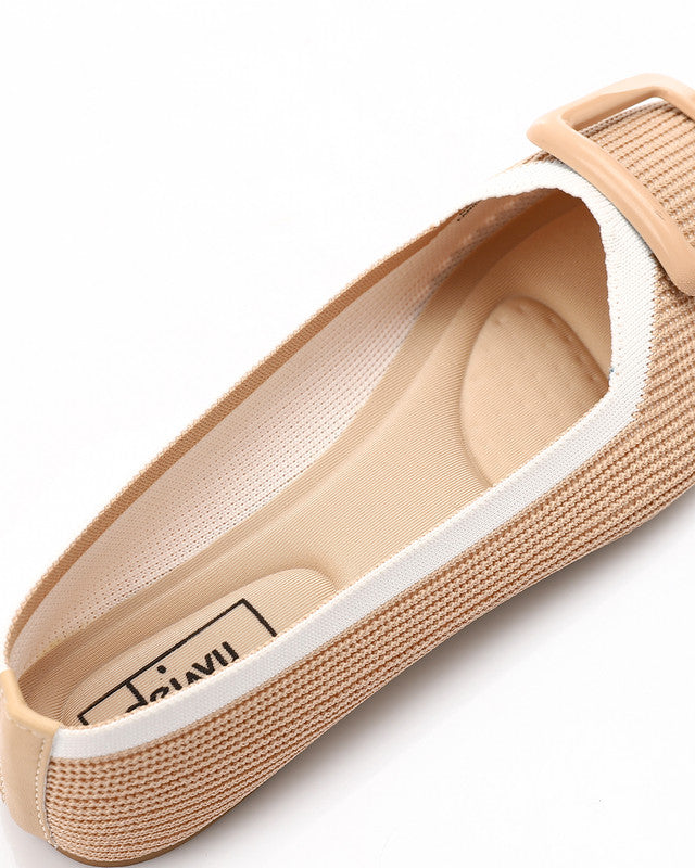FAN-DJTV-024 Ribbed Textile Flat Shoes
