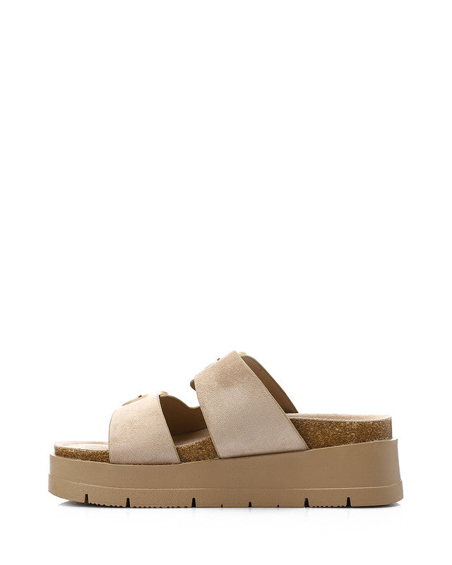 GOR-DJTV-005 Double Buckles Suede Slipper