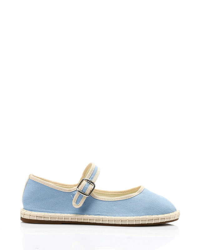 GOR-DJTV-007 Buckle Closure Oval Toecap Flat Shoes