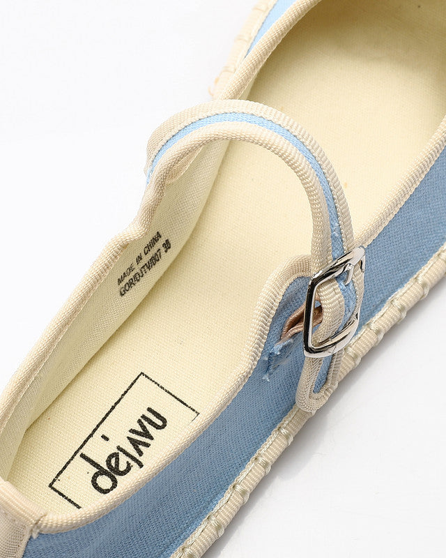 GOR-DJTV-007 Buckle Closure Oval Toecap Flat Shoes