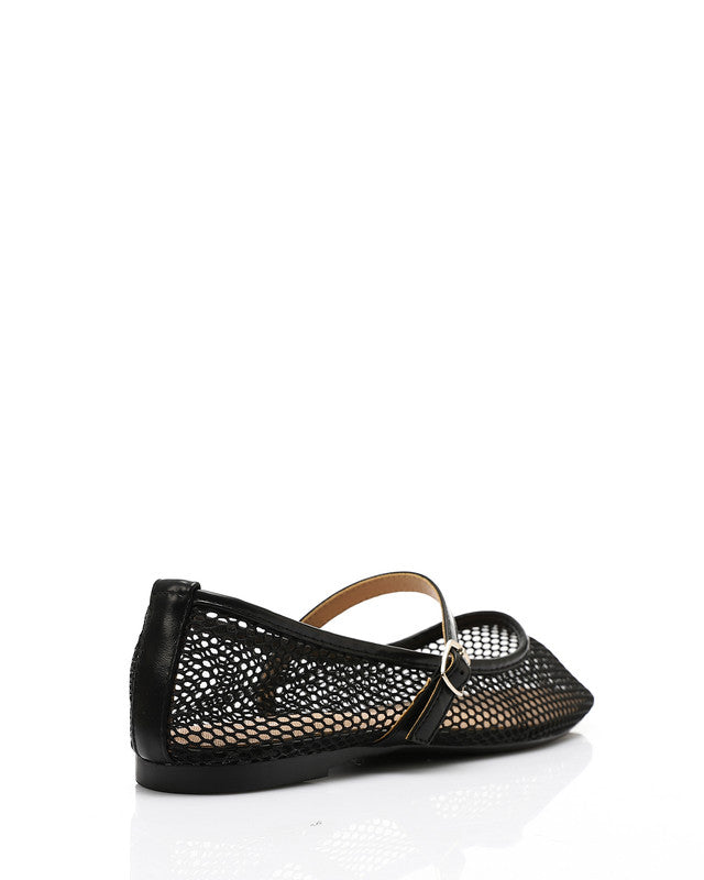 GOR-DJTV-010 Semi Square Toecap Mesh Flat Shoes