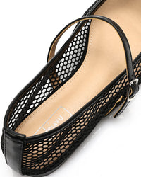 GOR-DJTV-010 Semi Square Toecap Mesh Flat Shoes