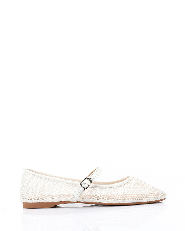 GOR-DJTV-010 Semi Square Toecap Mesh Flat Shoes