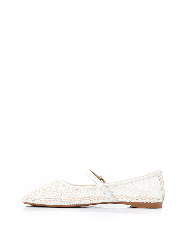 GOR-DJTV-010 Semi Square Toecap Mesh Flat Shoes