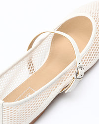 GOR-DJTV-010 Semi Square Toecap Mesh Flat Shoes