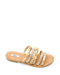 HOT-DJTV-002 Decorative Studs And Pearls Flat Slipper