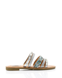 HOT-DJTV-002 Decorative Studs And Pearls Flat Slipper