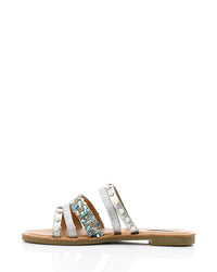 HOT-DJTV-002 Decorative Studs And Pearls Flat Slipper