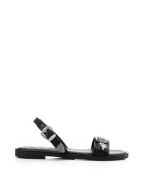 HOT-DJTV-004 Decorative Buckle Dark Flat Sandal