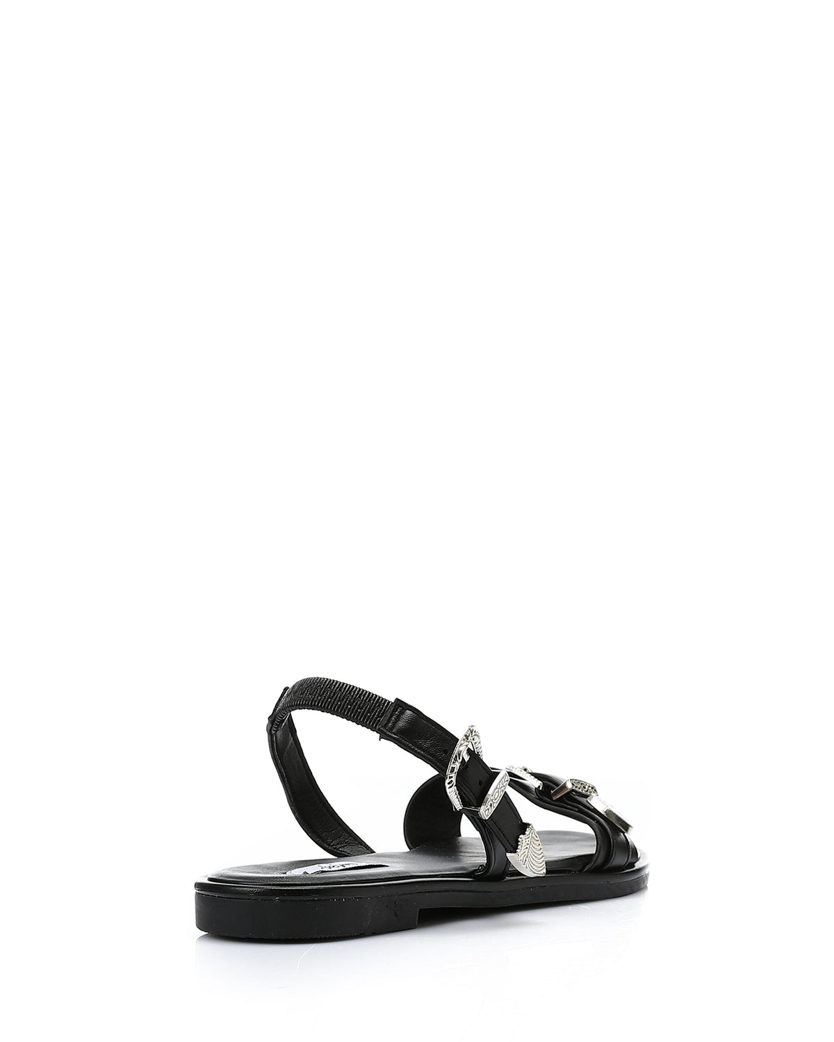 HOT-DJTV-004 Decorative Buckle Dark Flat Sandal