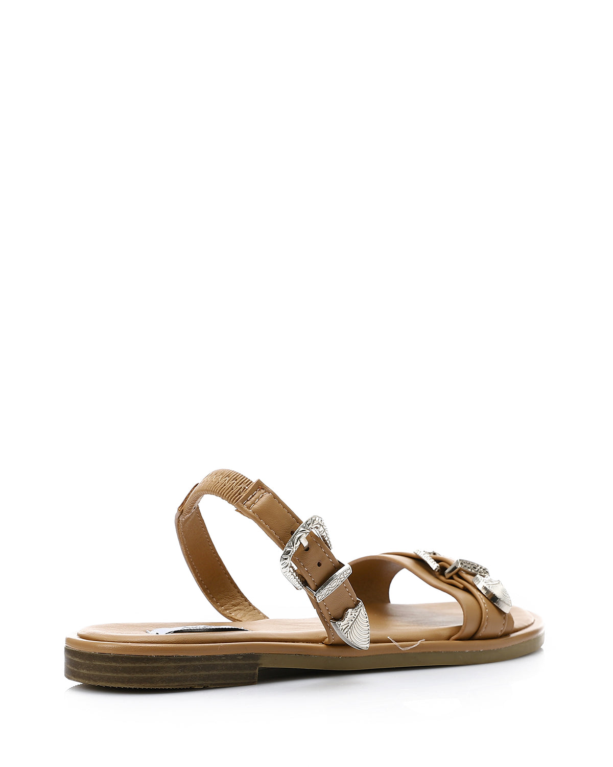 HOT-DJTV-004 Decorative Buckle Dark Flat Sandal