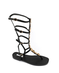 HOT-DJTV-005 Decorative Coins Multi Buckles Sandal