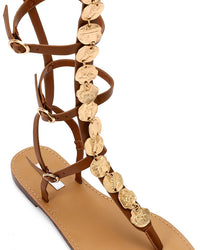 HOT-DJTV-005 Decorative Coins Multi Buckles Sandal
