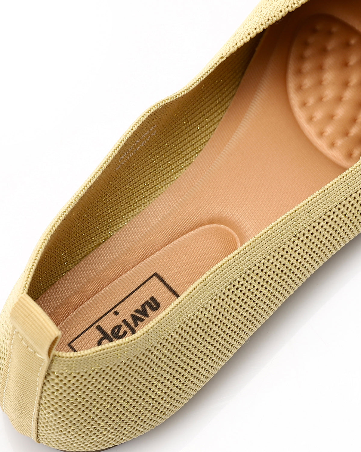 HOT-DJTV-010 Glittery Oval Toe Shape Flat Shoes