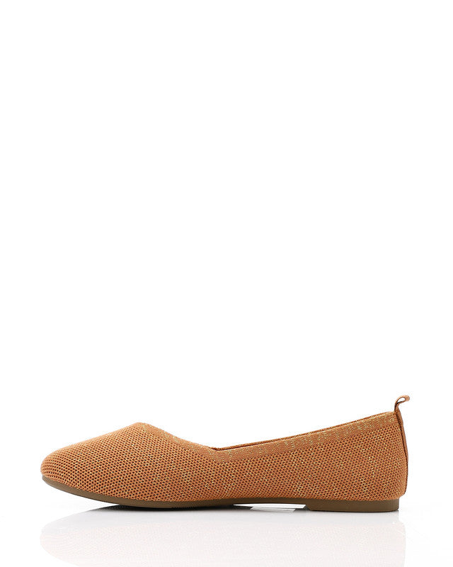 HOT-DJTV-010 Glittery Oval Toe Shape Flat Shoes