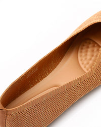 HOT-DJTV-010 Glittery Oval Toe Shape Flat Shoes