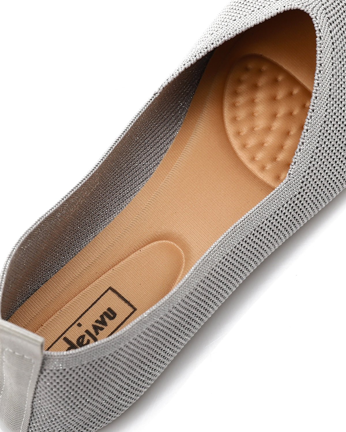 HOT-DJTV-010 Glittery Oval Toe Shape Flat Shoes