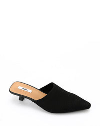 HOT-DJTV-012 Mid Heel Ribbed Pointed Mules