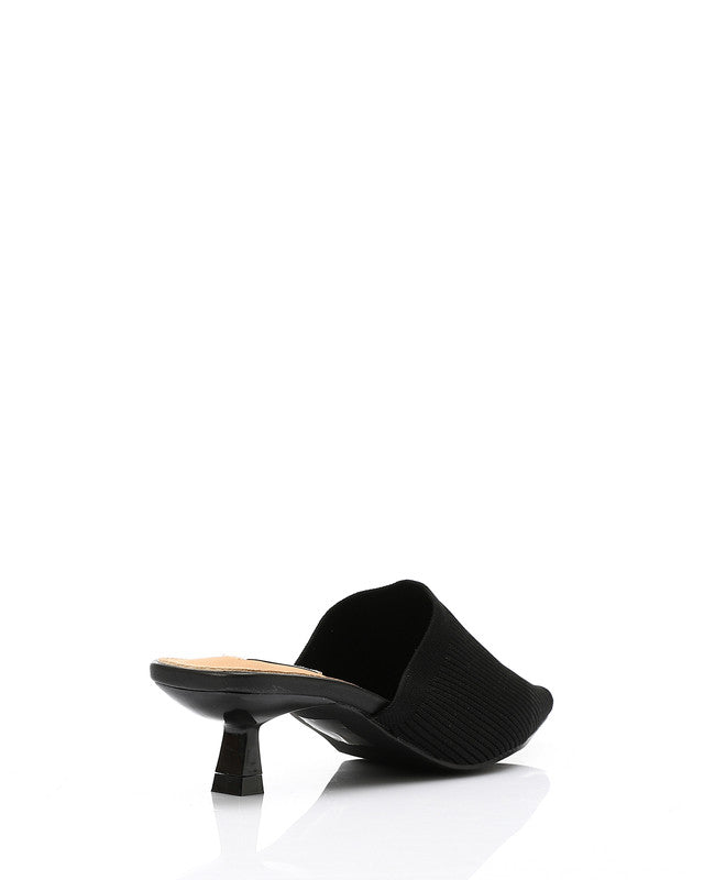 HOT-DJTV-012 Mid Heel Ribbed Pointed Mules