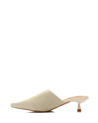 HOT-DJTV-012 Mid Heel Ribbed Pointed Mules