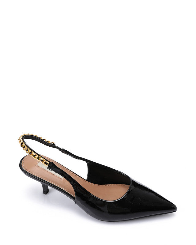 HUA-DJTV-004 Pointed Sandal With Gold Strap