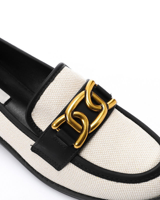 JAL-DJTV-008 Savannah Link Loafer - Black & Off White