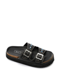 JAL-DJTV-013 Double Buckled Straps Studded Slipper