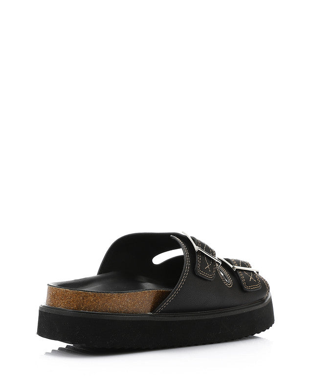 JAL-DJTV-013 Double Buckled Straps Studded Slipper