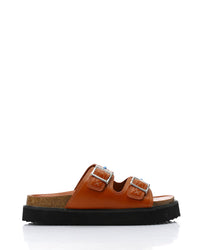 JAL-DJTV-013 Double Buckled Straps Studded Slipper