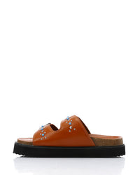 JAL-DJTV-013 Double Buckled Straps Studded Slipper