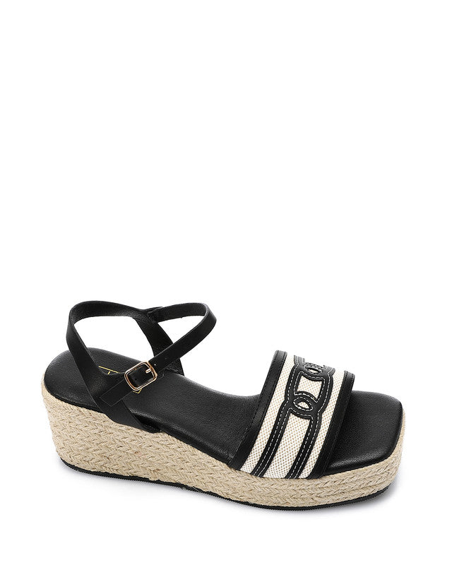 JAL-DJTV-014 Toe Shape Stitched Wedge Sandal