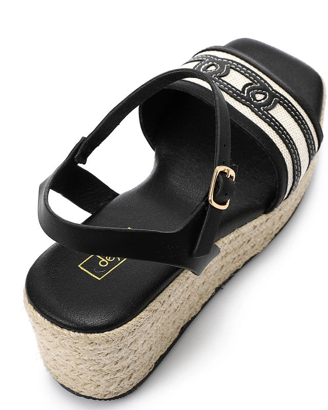 JAL-DJTV-014 Toe Shape Stitched Wedge Sandal