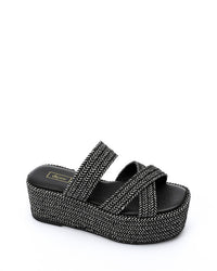 JAL-DJTV-025 Cross Straps Braided Heeled Slipper